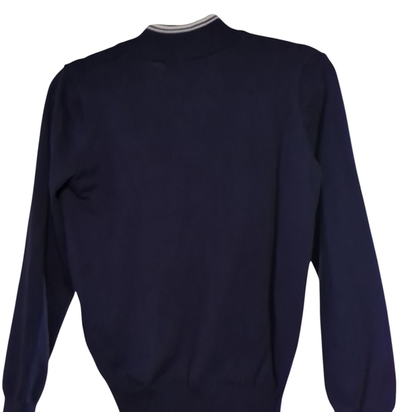 JACK SMITH Pullover Sweater Long Sleeve Argyle Quarter Zipper Collar Size S - Picture 7 of 11